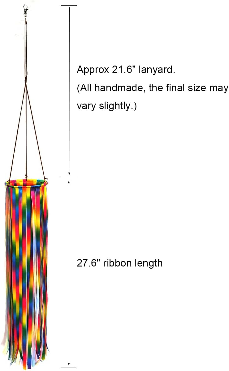 Ribbon Windsock Streamer, Outdoor Decorations for Your Patio, Garden, Yard, Dock and Camper, 49-Inch, WS49-YH