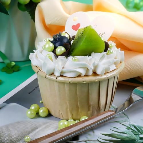 Image of Green and Yellow Pearl Sprinkles for Cake Decorating Edible, ST Patrick Day Sprinkles with 4 Sizes Sugar 130g /4.6oz, for Cupcake, Ice Cream, Donuts, Macaron Toppings Supplies (2mm, 4mm, 7mm, 1cm)