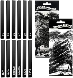 JIANHY 2 Sets Graphite Stick Square Compressed Charcoal Sticks Drawing Pencils Set Charcoal Pencils Charcoal Drawing Art Set for Kids Students for DIY Drawing Crafts Sketching Shading