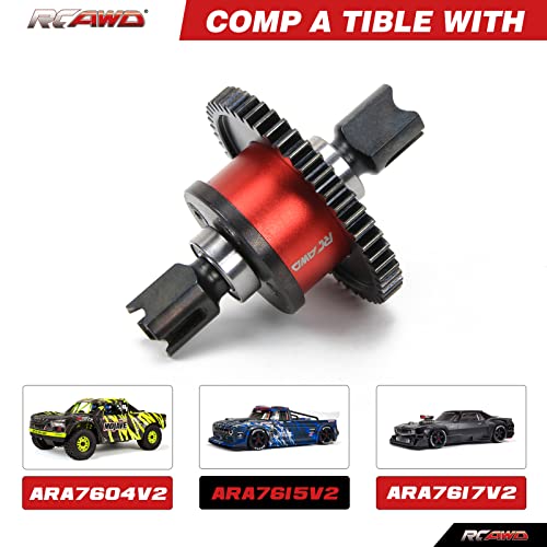 Rcawd Aluminum Center Diff Set, W/40Crmo Main Diff Gear 50T Spiral For Arrma 1/7 1/8 6S Karton Mojave Outcast Notorious Talion Rtr Hopups Upgrade Parts #TOP3