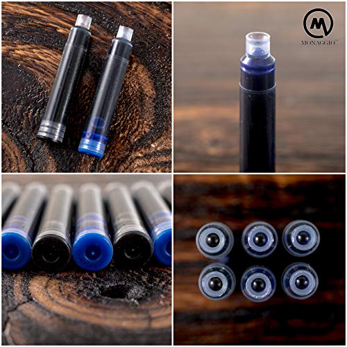 Black & Blue Ink Cartridges For Fountain Pens. Big Pack Of 20 Short International Standard Size Cartridges. Perfect For Calligraphy Pen. Universal Fine Design With Incredible Long Lasting Color #TOP4