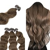 Neitsi 20' 25s/lot 1g/s 100% Remy Human Hair Nail Chestnut Brown U Tip Hair Extension Natural Wave (6#)