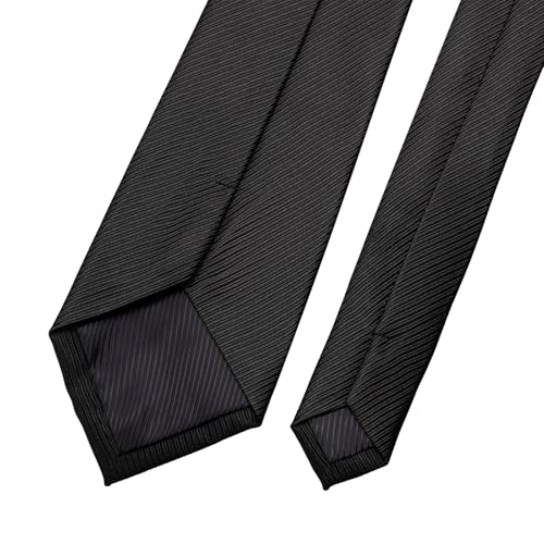 Image of KOOELLE Men's Ties Solid Pure Color Plain Neckties Formal Black Ties For Men