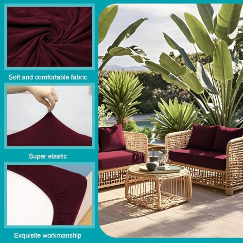 Image of 12 Pcs Outdoor Cushion Covers, Patio Sofa Cushion Covers Replacement