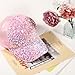 Baseball Cap for Women Adjustable Summer Sequins Outdoor Fashion Breathable Mesh Cap Sun Protection Ponytail Hat (US, Numeric, 6 7/8, 7 1/2, Rose)