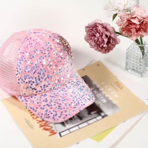 Gorra de béisbol para mujer ajustable con lentejuelas miniatura 3
