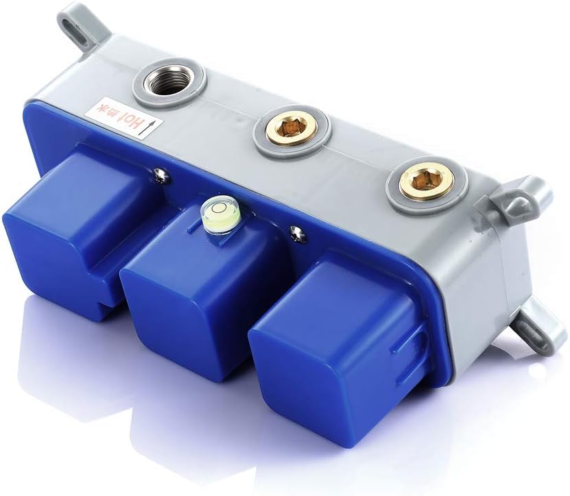 Diverter Valve Thermostatic Brass Double Functions Embedded Square Rain Shower Valve Control the Hot and Cold Switches, Chrome