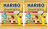 Haribo Orsetti D'Oro Multipack, 21 Mini Bustine Da 12gr, Caramelle Gommose, Gusto Frutta, Ideali Per Una Festa Di Compleanno - 250gr (Confezione da 2)