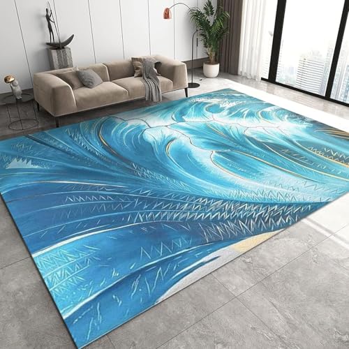 Tapis de salon lavable effet marbre abstrait 120x160 cm - 2
