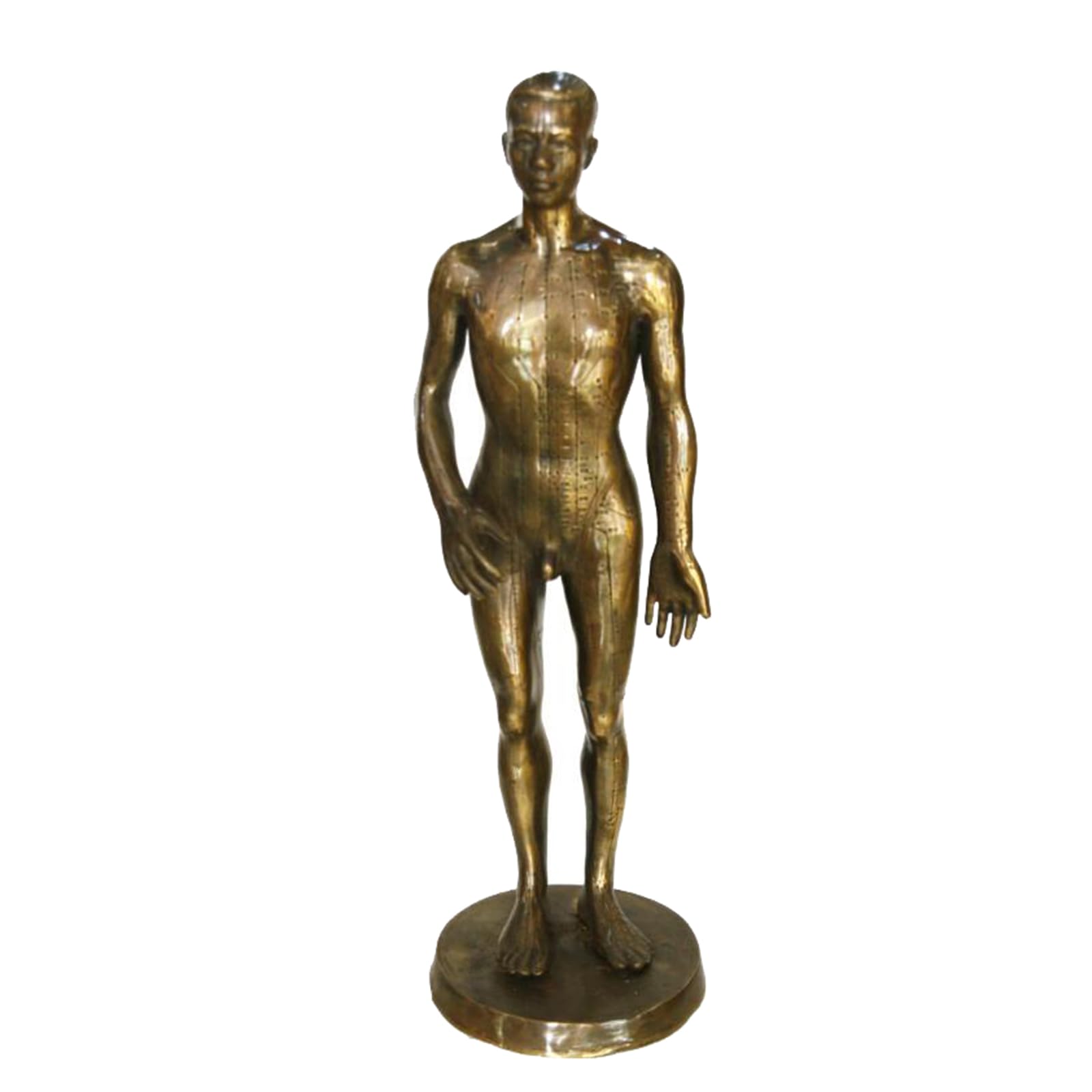 LKYLVEEAcupuncture and Moxibustion Bronze Man Professional Acupuncture Model Copper Crafts Statue Home Ornament,male,50cm