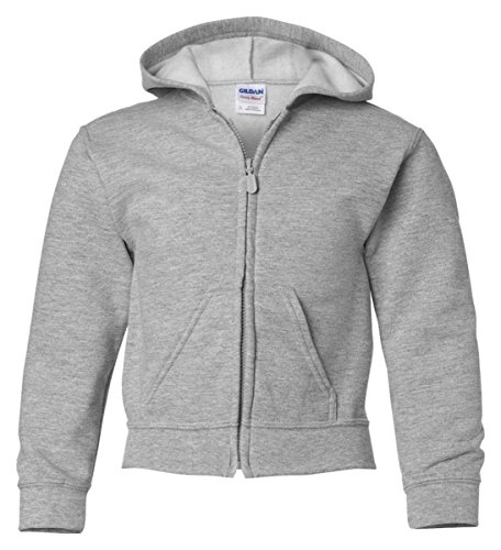 Gildan Boys Heavy Blend Full-Zip Hooded Sweatshirt(G186B)-Sport Grey-L