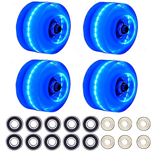 Marbe Roller Skate Wheels Outdoor Radar Energy Wheels with Light Up Quad Skate Tool Rollerskate,4 Pack Wheel 32mmX58mm/10 Pack 608 Bearing /6 Pack core (Blue) Marbe Roller Skate Wheels Outdoor Radar Energy Wheels with Light Up Quad Skate Tool Rollerskate,4 Pack Wheel 32mmX58mm/10 Pack 608 Bearing /6 Pack core (Blue)