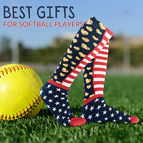 Softball Socks for Women Girls Youth - Athletic Over the Calf & Knee High Socks - Softball Funny Novelty Gifts2