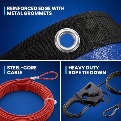 21' Round Heavy Duty Winter Pool Cover for Above Ground Pool, Extra Thick & Durable Above-Ground Pool Cover, Tear Resistant, Reinforced Edges, Easy Install, All-Season Use by AquaJoyer - Used condition - Image 5