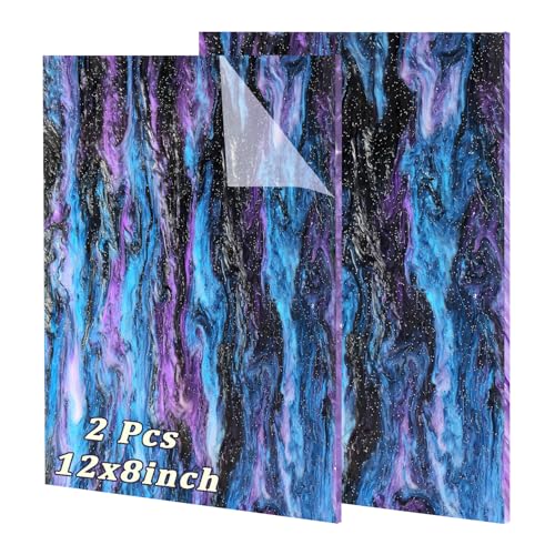 Image of Pearl Glitter Cast Acrylic Sheet 1 /8 Inch for Laser Cutting 12x8 Inch Sparkly Water Stream Pattern Acrylic for Laser Engraving, Crafts, DIY Projects (2, Mixed Color, 12x8 Inch)
