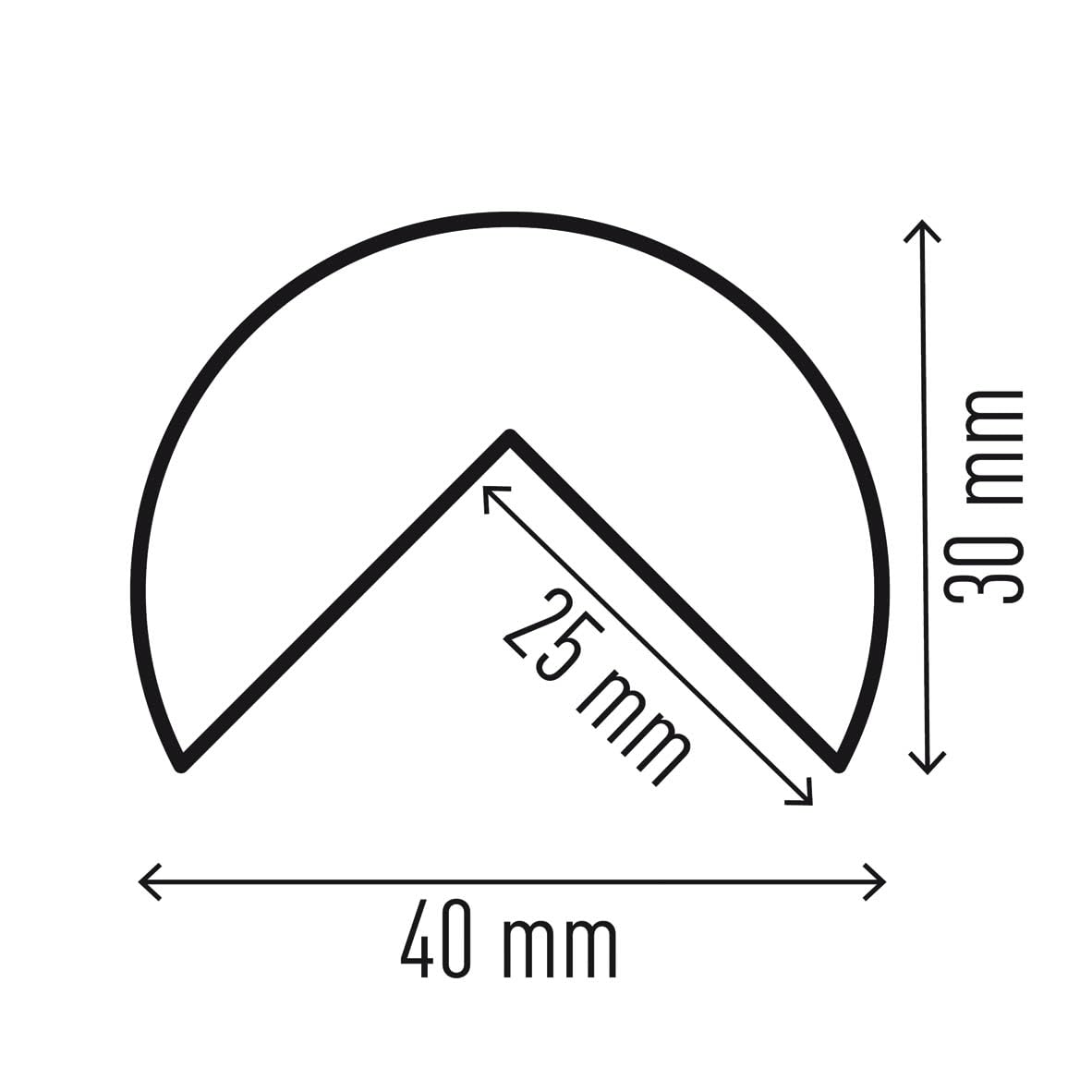 Durable Eckschutzprofil C25R, selbstklebend, 1 m, Packung à 5 Stück, gelb/schwarz, 1100130