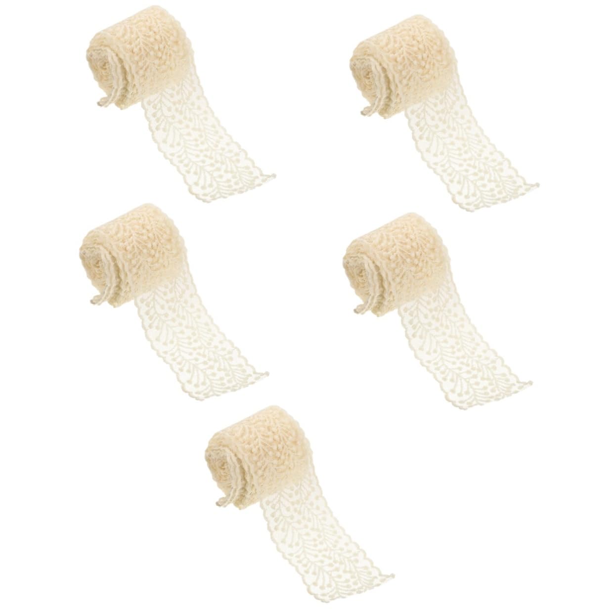 SHINEOFI 5rouleaux Bordure Dentelle Élégante Pour Ruban De Broderie Pour Artisanat De Matériau Décoratif Pour Vêtements Et Accessoires