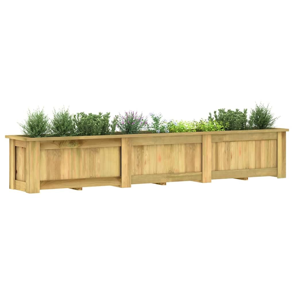 Hochbeet 291 x 50 x 50 cm aus imprägniertem Kiefernholz wetterfest für Garten Balkon Terrasse mit großem Pflanzkasten und einfacher Montage