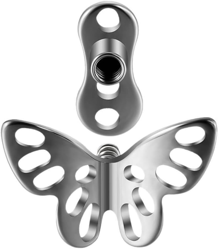 14g G23 Titanium Hypoallergenic Cubic Zirconia Butterfly Dermal Anchor Tops and Base Microdermals Jewelry for Body Piercing