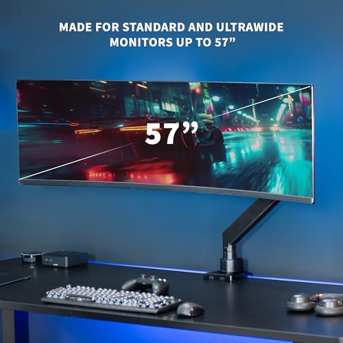 VIVO Heavy Duty Ultrawide Monitor Arm for 57 inch Screens up to 59.4 lbs, Desk Mount TV and Monitor Stand Designed for Samsung Odyssey Ark, Neo G9, ViewFinity S9, and More, Black, STAND-GT55 by VIVO - Image 2