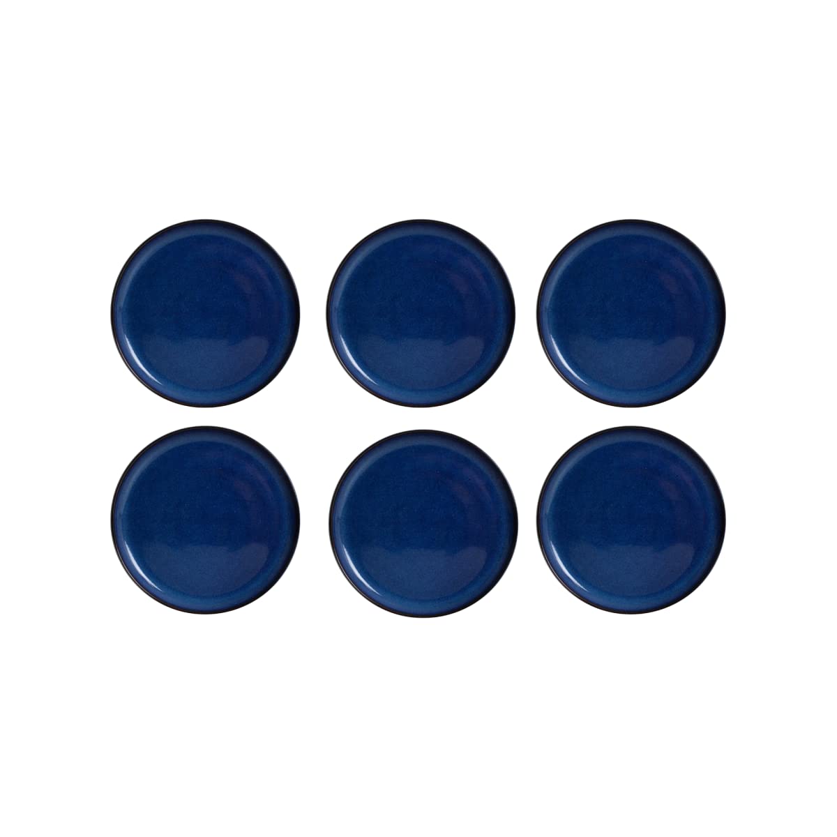 Lot de 6 Assiettes à Dessert, Petits Assiettes, Assiettes Plates, Assiettes Couleur Bleue, Assiettes en Céramique Adapaté Micro-onde et Lave-Vaisselle, BLUE MOON