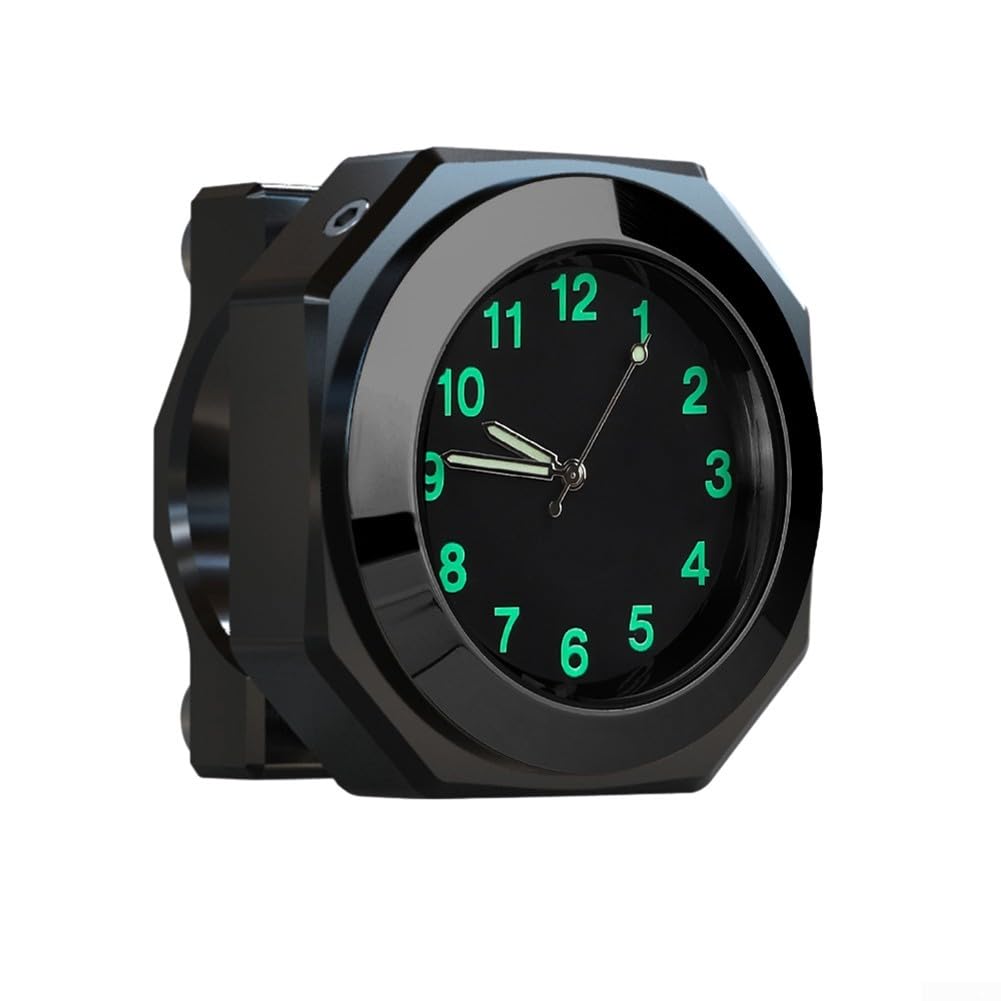 Horloge de guidon de moto, étanche, pour guidon de moto, montre de vélo, convient pour les motos (noir)