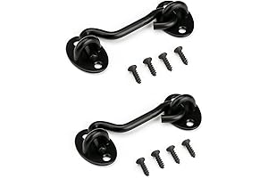 3-Inch Privacy Hook and Eye Latch Lock for Barn Doors in Black (Pack of 2)