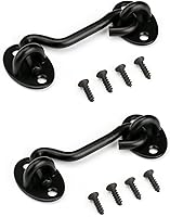 Vista 1 de Gancho de privacidad y pestillo de ojo con cierre fácil para puerta de granero, negro (6 pulgadas-2 piezas)