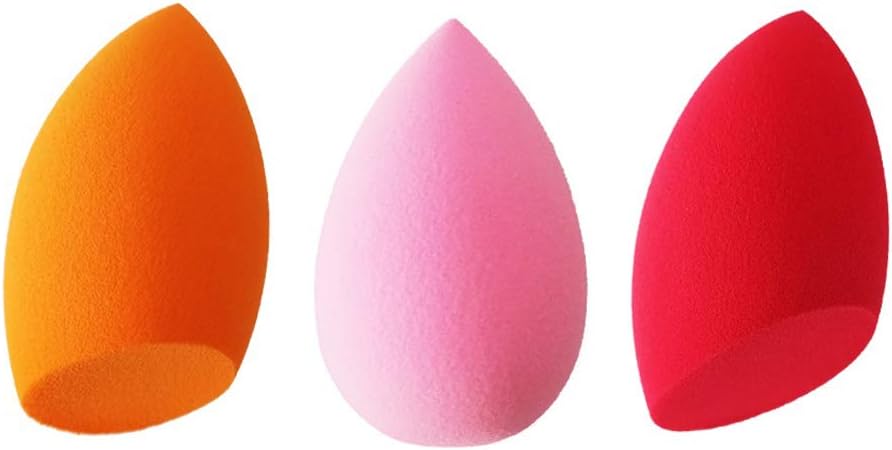 Makeup Sponge 3 Pcs Multi Color Foundation Blending Flawless Makeup Blender Beauty Sponge Set for Liquid Creams and Powders by BIGTO