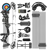 AMEYXGS Archery Hunting Compound Bow Kit RTH 30-70 LBS Draw Length 23.5"-31", IBO 325FPS, Target ...