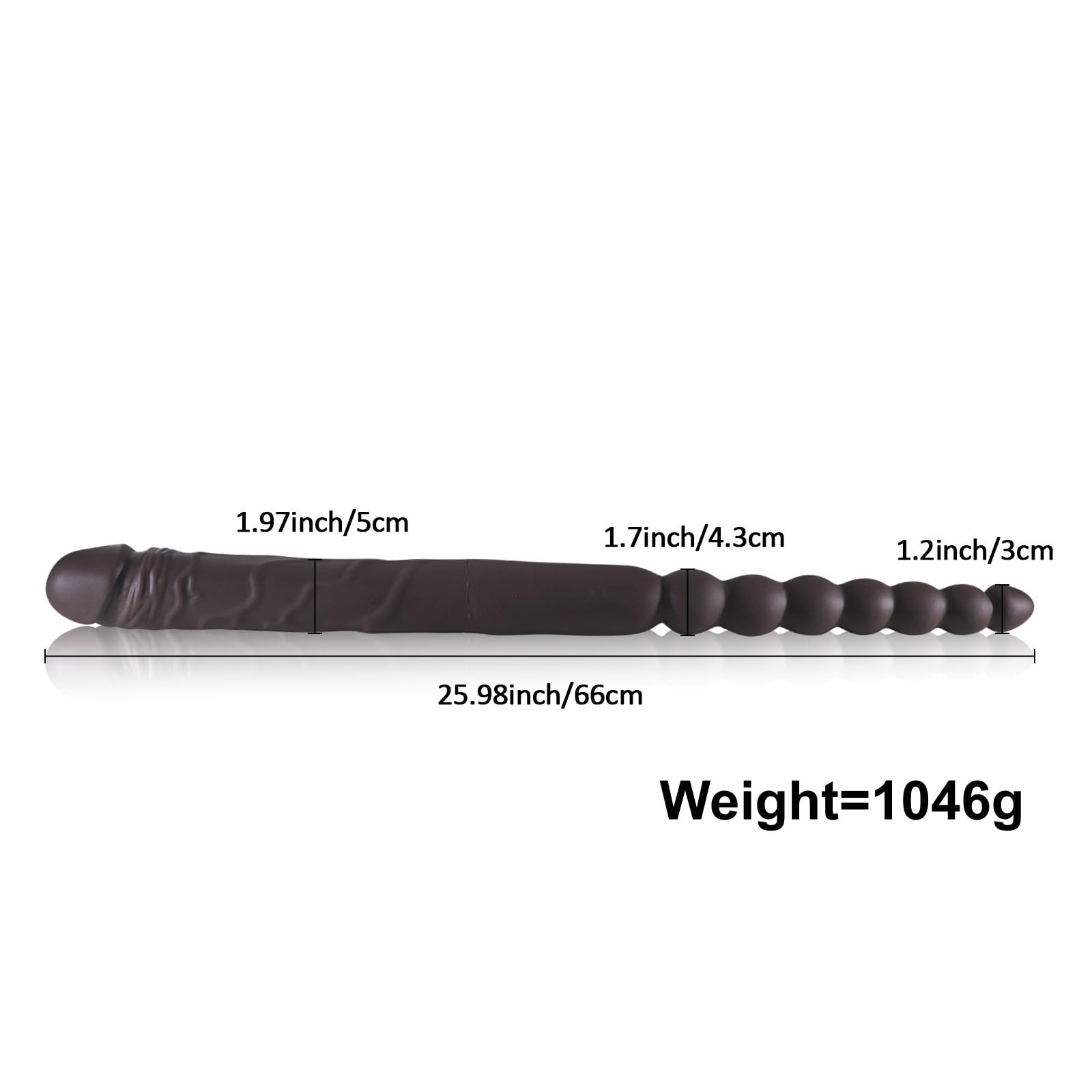 Dildo Doppio Lungo Enorme 66 cm, Pene Realistico e Perline Dildo Flessibile Doppia Faccia per Stimolatore Anale Vaginale, Dildos Giganti Spessi Silicone, Giocattoli Sessuali per Coppie Lesbiche