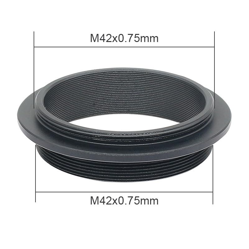 Microscope T T2 Mounting Adapter Metal Outer Thread M42 M48 M54 SCT Telescope Adapter Pitch 0.75mm Microscope Accessory(M42 to M42)
