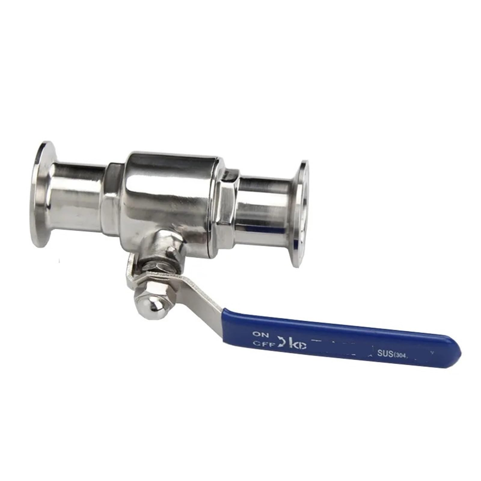 XFMZFUBD 1P 3/4" 1" 1-1/2" 2" 304 stainless steel sanitary two-way ball valve 50.5mm/64mm ferrule type(51mm x Ferrule 64)