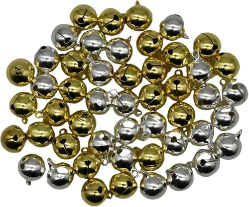 60 PCS Mini Christmas Jingle Bells Small Ornaments 0.39 Inches 10...