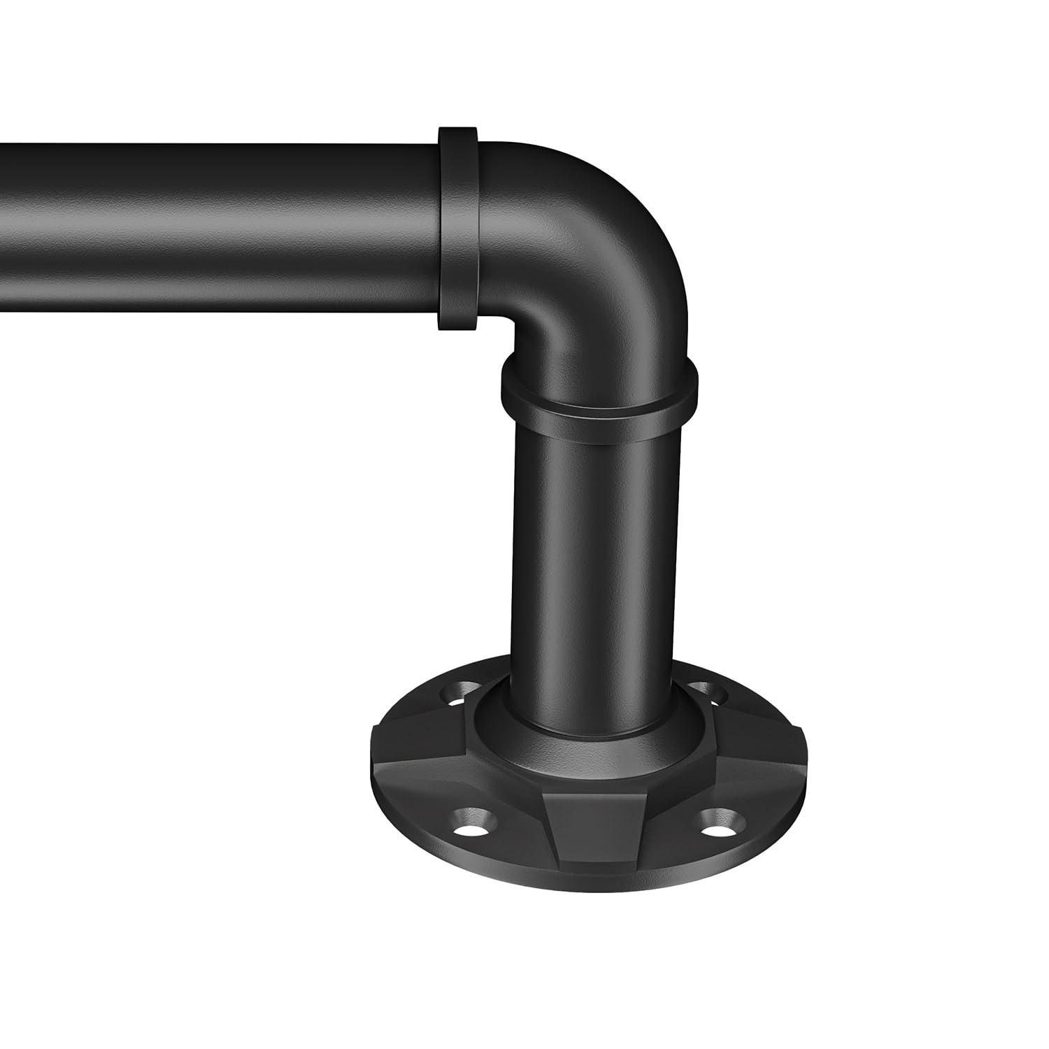 Black 1-inch diameter curtain rod: suitable for windows 66-120 "wide, adjustable curtain rod, modern minimalist design, indoor/outdoor use, 32-120"