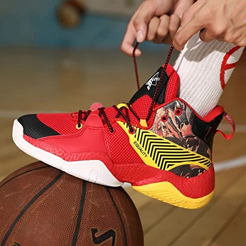Bolognifi Tênis de basquete masculino antiderrapante para jovens, botas de basquete de cano alto, mo
