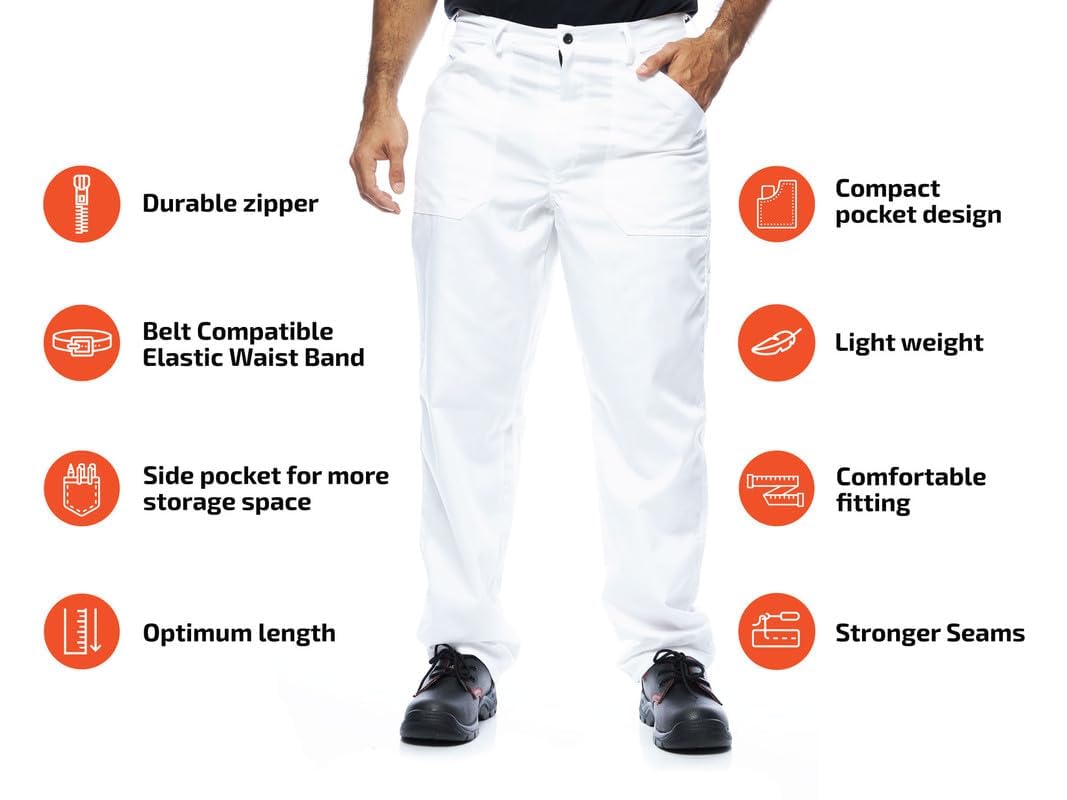 MAZALAT work wear Pantalons de Travail Homme, Pantalons de Travail Modèle Classique, Pantalon Cargo, Vêtements de Travail, Grandes Tailles jusqu'à 3ХL, Bleu, Blanc, Rouge, Vert, Gris