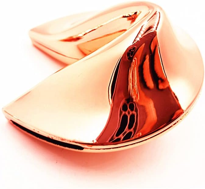 Ya.xMetal Fortune Cookie Box with Your Personalized Fortune Cookie Paper Message Included Inside, Perfect Wedding, Bridal Shower, House Warming Gift for men or women(2.75in) (Rose gold)