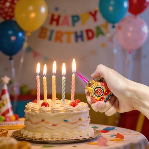 Encendedor de antorcha decorativo de pez koi diseño dorado y naranja miniatura 5