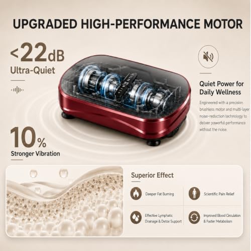 Natini Vibration Plate Exercise Machine - Power Vibrating Plate for Lymphatic Drainage,Whole Body Workout Machine for Women Weight Loss Home Fitness, - Image 5