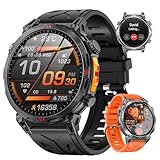 Rmana Military Smart Watches for Men GPS, 1.56' AMOLED Screen Bluetooth Call, Smartwatch for Android Phones and iPhone, 100+ Sport Modes, 3ATM Waterproof Smart Watch with Compass
