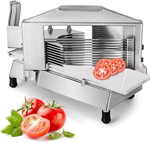 Happybuy Commercial Tomato Slicer 3/16 inch Heavy Duty Tomato Slicer Tomato Cutter with Built-in Cutting Board for Restaurant or Home Use (3/16 inch)