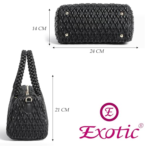 Image of EXOTIC Texture Braided Design Top Handle Handbag | Perfect For Gifts | Tranding Satchles Bag For Women