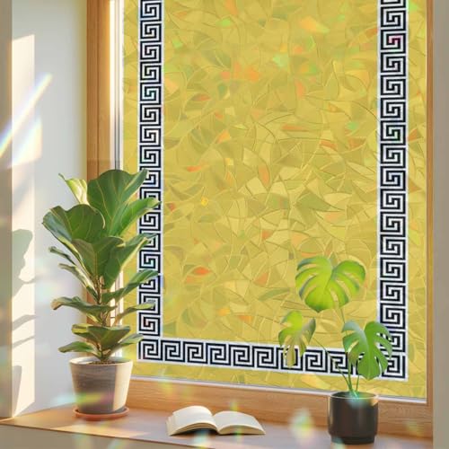Ventana privacidad película amarilla diseño tradicional 3D miniatura 1