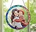 Personalized Mom Grandma Sun Catcher with Photo, Grandma Stained Glass Sun Catcher, Custom Stained Glass Window Hanging, Mothers Day Portrait, Mom Gifts from Kids, Mother Birthday, Christmas