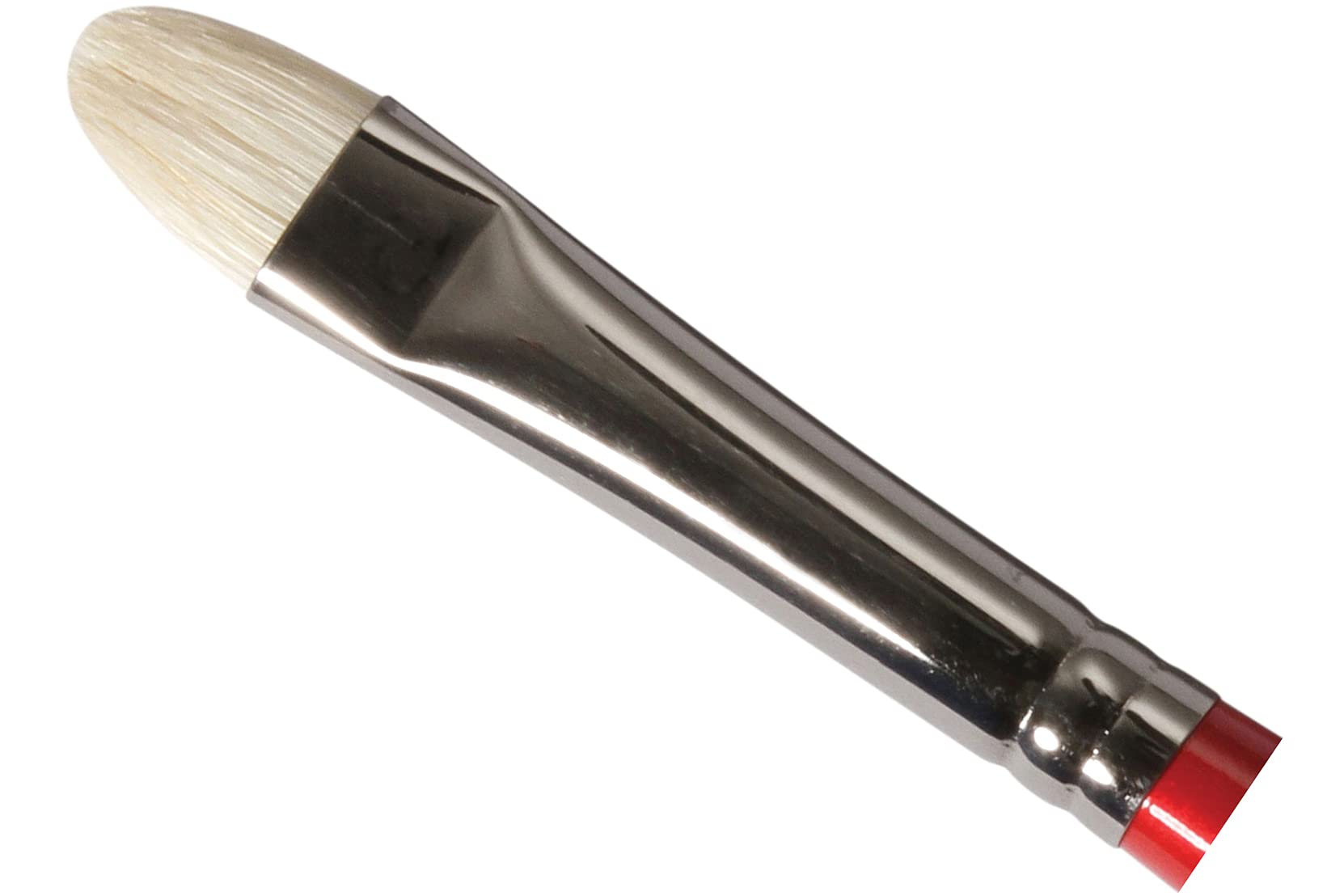 Daler Rowney Beige Daler-Rowney Georgian Oil Brush, Natural Hog Bristle, Long Handle, Short Filbert, 6