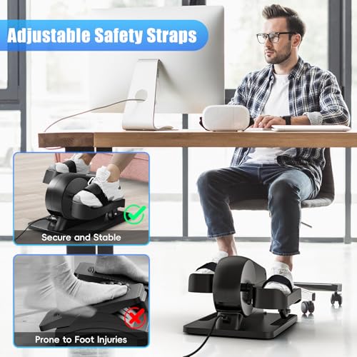 Image of FUNMILY Under Desk Elliptical, Ellipse Leg Exerciser, Standing or Seated Mini Elliptical Machines, Portable Bike Pedal Exerciser for Seniors /Adults, Leg Workout Equipment for Home /Office