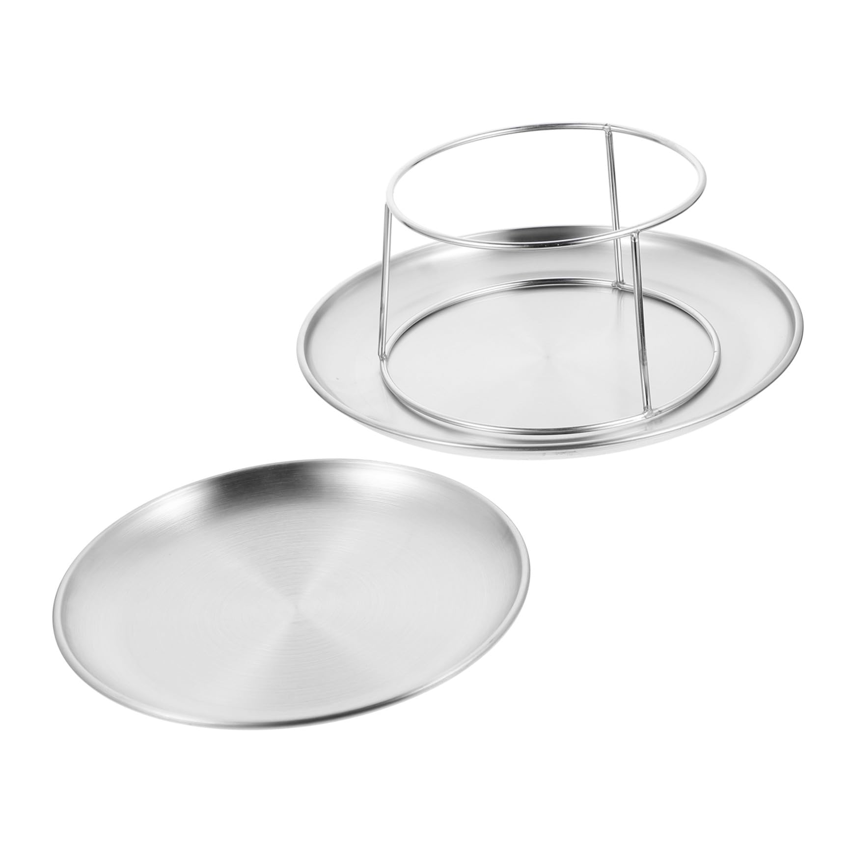 BESPORTBLE Set Vassoi per Esposizione Alimenti in Acciaio Inox Resistente All’Usura Alzata per Torte e Piatti da Portata Multiuso per Feste e Buffet Supporto per Dolci e Snack Elegante e