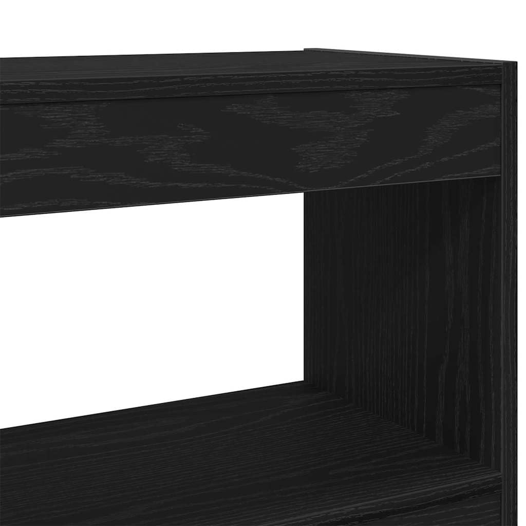 Hothingwell Estanteria 3 Niveles 100x30x103 cm Roble Negro | Madera elaborada, estantes en cubo, diseno moderno, para salon oficina estudio