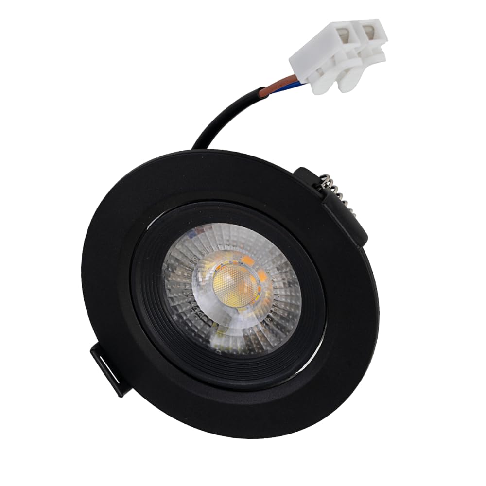 LUXULA LED Einbaustrahler dimmbar schwenkbar 12 Stück - Einbaumaß 75mm - Deckenspot Einbauleuchte schwarz - 7W 600lm - CCT 3000K 4000K 6500K einstellbar - 38° Spotlight - 230V - LED Spots dimmbar